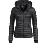 Navahoo Damen Übergangs Stepp Jacke mit Kapuze B348 [B348-Kimuk-Schwarz-Gr.M]