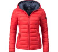 MARIKOO Damen Übergangsjacke leichte Steppjacke kurz mit Kapuze Lucy Rot Gr. S