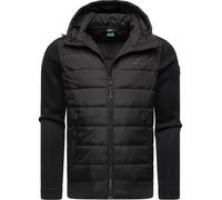 Leichte Steppjacke mit Ripp-Ärmeln und Kapuze "Hallmar Hood" Black 4XL