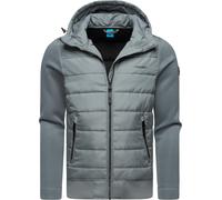 Leichte Steppjacke mit Ripp-Ärmeln und Kapuze "Hallmar Hood" Grey XXL