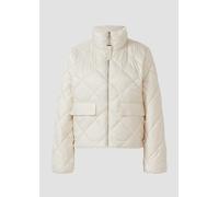 Steppjacke S.OLIVER, Damen, Gr. 42, weiß (cream weiß), Web, Obermaterial: 100% Polyester. Futter: 100% Polyester, unifarben, casual, regular fit hüftlang, Rundhals, Langarm elastischer Bund, Jacken, m
