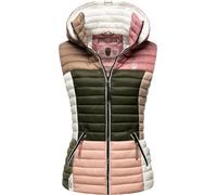Navahoo Steppweste »Shadaa Multikulti« Ärmellose Damen Weste im Colourblocking-Stil und Kapuze, natur