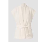 Leichte Teddyplüsch-Weste mit Gürtel 36 creme 2170349.0402.36