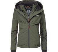 Leichte Übergangsjacke mit Kapuze "Erdbeere" Olive XS