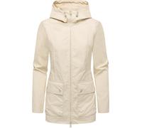 Outdoorjacke RAGWEAR "Monadetta A", Damen, Gr. XS (34), beige (ecru), Obermaterial: 65% Polyester, 35% Baumwolle, Innenfutter: 100% Polyester, casual, A-Linie Po-bedeckend, hoch geschlossener Ausschni