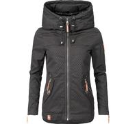 Navahoo Outdoorjacke »Wekoo« moderne Damen Übergangsjacke mit Kapuze, black-gepunktet