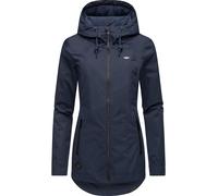 Ragwear Damen Übergangsjacke leichte Jacke Kurzmantel mit Verstellbarer Kapuze Zuzka Navy024 Gr. M
