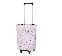 Leichter Einkaufswagen, 2-in-1-Trolley, 2 PU-Rollen, 20 l Fassungsvermögen, mehrfarbig, Supermarkt, Reisen, Picknick(Beige)