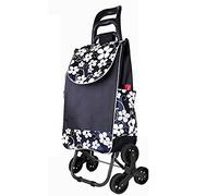 Leichter Einkaufswagen, Einkaufswagen mit 6 Rädern, abnehmbares 16-mm-Stahlrohr, 50 l, faltbare tragbare Treppe