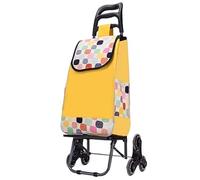 Leichter Einkaufswagen, Klappbarer Einkaufswagen for Treppensteigen, Gelb, 90 x 38 cm