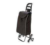 Leichter Einkaufswagen, Zusammenklappbarer Einkaufstrolley, 35 l, abnehmbar, 6 Räder, treppensteigernd, mehrfarbig(Black)