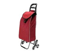 Leichter Einkaufswagen, Zusammenklappbarer Einkaufstrolley, 35 l, abnehmbar, 6 Räder, treppensteigernd, mehrfarbig(Rosso)