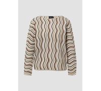 Leichter Feinstrick-Pullover im Relaxed Fit mit Wellenstrukturmuster 34 beige|mehrfarbig 2167329.93X0.34