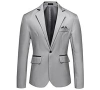 Leichter Herren-Blazer, lässig, einfarbig, Sportmantel, schmale Passform, Ein-Knopf-Anzugjacken, formelle Business-Hochzeitsjacken, klassischer schicker Blazer, Smokingjacke mit zwei Pattentaschen,