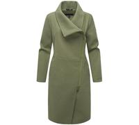 Leichter Mantel in Woll-Optik mit asymmetrischem Stehkragen "Samtrose 14" Olive Leaf L