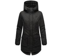 Navahoo Damen Übergangsjacke Warmer Kurzmantel Regenjacke mit Kapuze Brinjaa Black Gr. L