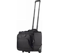 Leichter Pilotenkoffer aus Polyester von LIGHTPAK, Business-Koffer mit Notebookfach; Reise Handgepäck Laptop Business-Trolley für Kurzreisen in Schwarz mit Teleskop-Griff