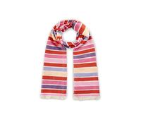 Leichter Schal aus Baumwollmischung mit bunten Streifen pink - Gr. - one size