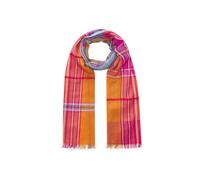 Leichter Schal aus Baumwollmischung mit Karomuster orange - Gr. - one size
