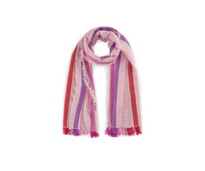 Leichter Schal aus Baumwollmischung mit Streifen pink - Gr. - one size