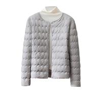 Leichter Steppmantel Damen Leichte Daunenjacke Daunen Steppjacke Leicht Puffer Jacke Women Daunenjacken Daunenmantel Federleichte Daunenjacke Puffer Mantel Stepp Damen Jacke Leicht Kurze Grau 4XL