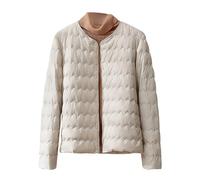 Leichter Steppmantel Damen Leichte Daunenjacke Daunen Steppjacke Leicht Puffer Jacke Women Daunenjacken Daunenmantel Federleichte Daunenjacke Puffer Mantel Stepp Damen Jacke Leicht Kurze Beige L