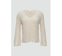Leichter Strickpullover in Ajour-Muster S creme 2150164.0510.S