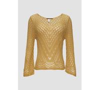 Leichter Strickpullover in Ajour-Muster XS gelb 2150164.1602.XS