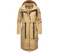 Funktionsparka NAVAHOO "Josinaa" Gr. XXXL (46), beige Damen Jacken Lange stylische Übergangs Outdoorjacke mit Kapuze (12437747-XXXL)