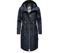 Funktionsparka NAVAHOO "Josinaa" Gr. S (36), blau (navy) Damen Jacken Lange stylische Übergangs Outdoorjacke mit Kapuze (55552418-S)