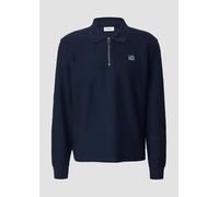Leichtes Baumwoll-Sweatshirt mit Struktur und Polokragen XL blau 2169282.5978.XL