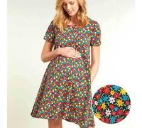 Leichtes Damen Umstandskleid Gänseblumen dunkelblau 36