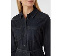 Leichtes Denimkleid in Midilänge mit Bindegürtel blau 44