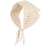 Leichtes Häkel-Stirnband-Handtuch aus Wolle mit hohlem Dreiecksausschnitt und Erdbeer-Jacquard für alle Jahreszeiten (G)