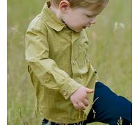 Leichtes Hemd Webstoff hellgrün kariert 134/140