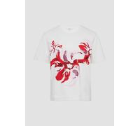 Leichtes Kurzarm-Sweatshirt mit Print und Pailletten 32 creme 2164181.02E0.32