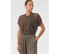 Leichtes Poncho-Cape aus luftigem Strick braun XL