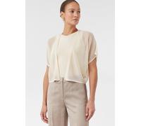Leichtes Poncho-Cape aus luftigem Strick creme S