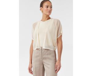 Leichtes Poncho-Cape aus luftigem Strick creme XL