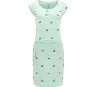 Sommerkleid RAGWEAR "Penellope Print YOUMODO", Damen, Gr. XL (42), Normalgrößen, mint, Sweatware, 100% Baumwolle, tailliert ca. Mitte Oberschenkel, Rundhals, mit Umschlag Umschlagbund, Kleider Sommerk