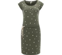 Sommerkleid RAGWEAR "Penelope Hearts YOUMODO", Damen, Gr. S (36), Normalgrößen, schwarz olive, 100% Baumwolle, tailliert ca. Mitte Oberschenkel, Rundhals, Ärmel ohne Ärmelschlitz abgesteppte Kante, Kl