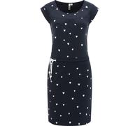 Sommerkleid RAGWEAR "Penelope Hearts YOUMODO", Damen, Gr. L (40), Normalgrößen, navy, 100% Baumwolle, tailliert ca. Mitte Oberschenkel, Rundhals, Ärmel ohne Ärmelschlitz abgesteppte Kante, Kleider Som