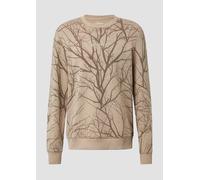 Leichtes Sweatshirt mit All-over-Print und Logo S Beige 2172789.81A1.S