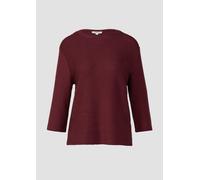 Sweater S.OLIVER, Damen, Gr. 42, dunkelrot, Sweatware, Obermaterial: 65% Polyester, 35% Viskose, gestreift, casual, regular fit taillenbedeckt, Rundhals, Langarm gerader Abschluss, Sweatshirts, mit St