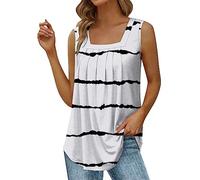 Leichtes T-Falten-Tanktop Für Damen, Klassische Liniennähte, Lockeres, Bequemes, Ärmelloses Yoga-Basic-Tanktop, Sexy Breite Schulterfreie Schulterträger, Weiche Slim-Fit-Sommer-Strand-Camisole-