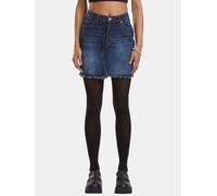 Urban Classics Minirock Ladies Heavy Mini Denim Skirt offener Saum dunkelblau Größe 30