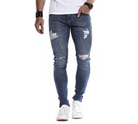 Leif Nelson Herren Jeans Hose Slim Fit Denim Blaue graue Lange Jeanshose für Männer Coole Jungen weiße Stretch Freizeithose Schwarze Cargo Chino Sommer Winter Basic LN9150 Dunkel Blau W33/L30