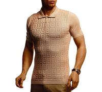 Leif Nelson Herren Sommer T-Shirt Polo Kragen Poloshirt Slim Fit aus Feinstrick Cooles weißes schwarzes Basic Männer Polo-Shirts Jungen Kurzarmshirt Kurzarm Sleeve Shirt Top LN7395