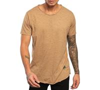 Leif Nelson Herren Sommer T-Shirt Rundhals-Ausschnitt Slim Fit Baumwolle-Anteil Moderner Männer Crew Neck Hoodie-Sweatshirt Kurzarm lang LN6281-1 Verw. Weiß Small