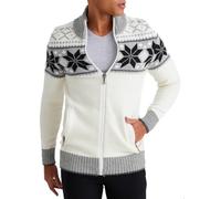 Leif Nelson Herren Strickjacke mit Reißverschluss - Norwegischer Stil, Männer Winterjacke mit Stehkragen - Warm und Bequem, Ideal für Herbst und Winter Ecru Large